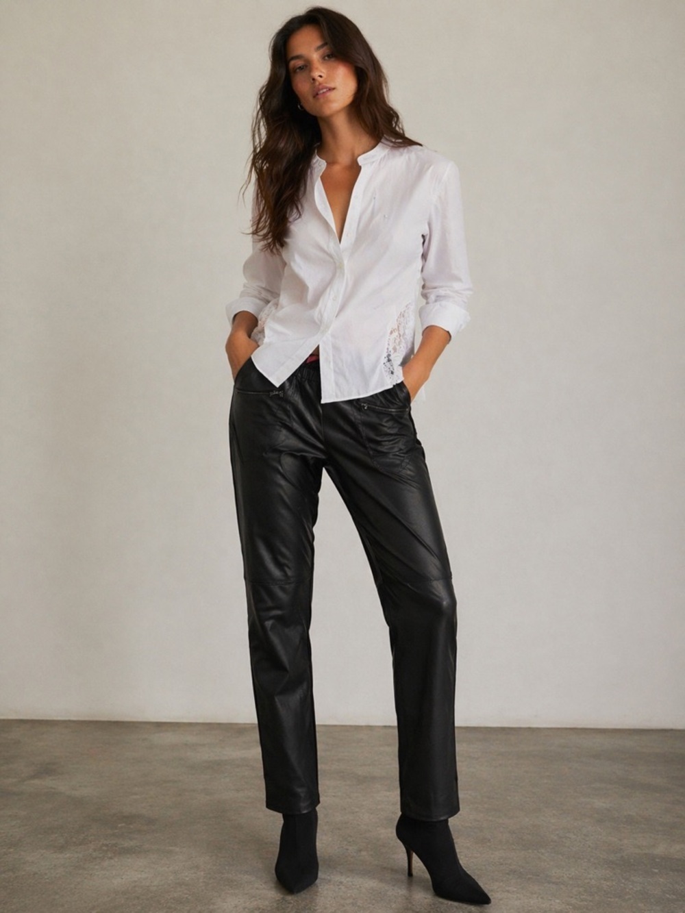 Marina Rinaldi Sport Black Leather Pants size XL